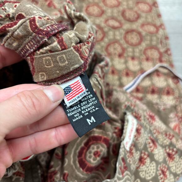 Dr. Collectors P23 Ajrakh Coffee Print A Pants Women's Medium Boho Indie - Picture 10 of 14